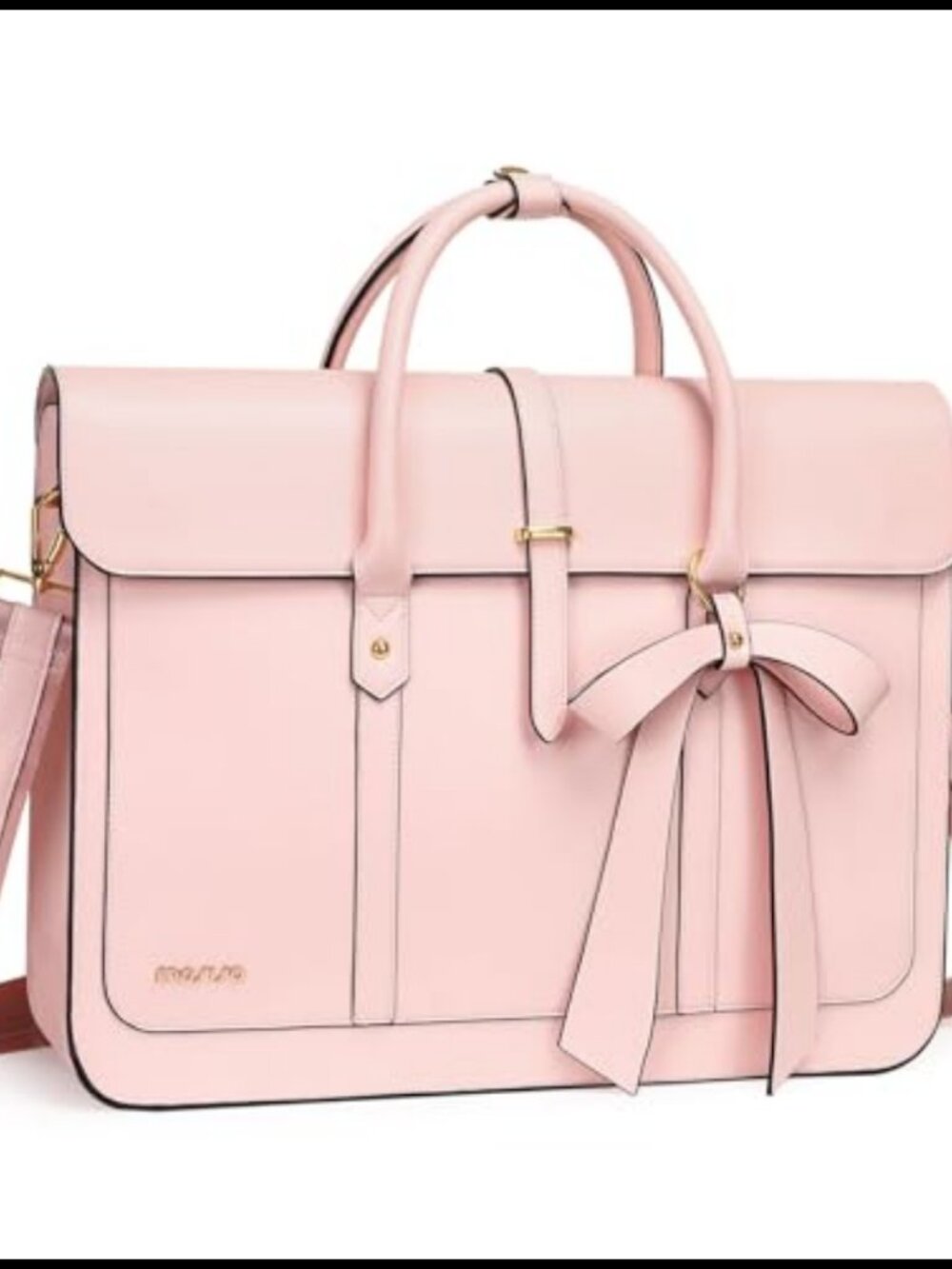 MOSISO PU Leather Laptop Shoulder Bag Fits 15-15.6 Inch Waterproof